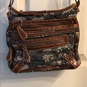 Elephant print cross body bag